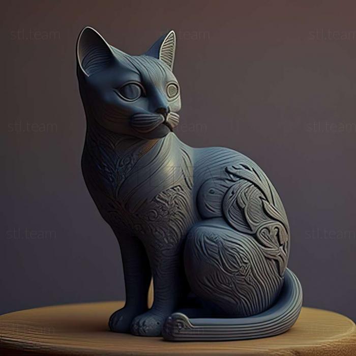 3D model Russian Blue cat (STL)